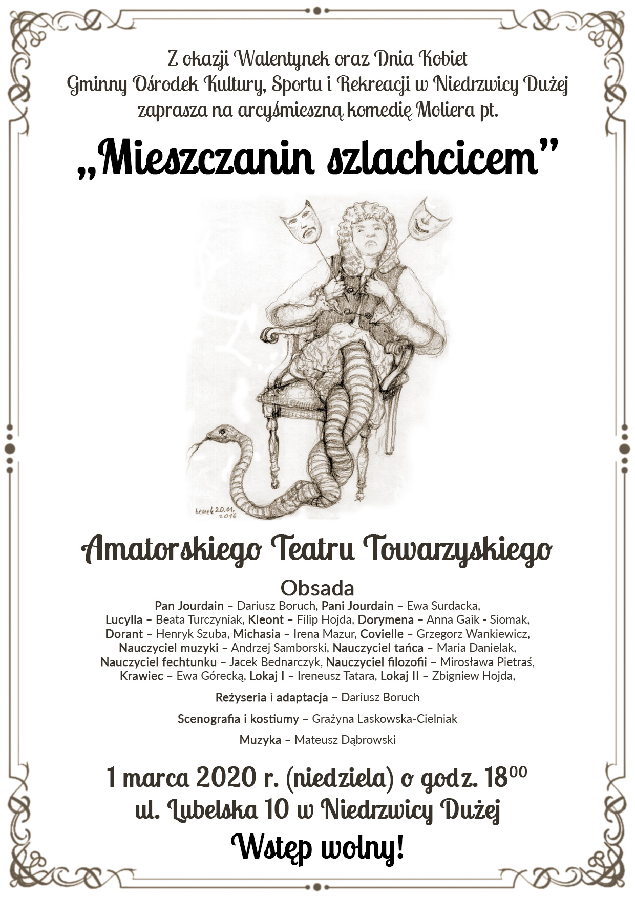 plakat mieszczanin szlachcicem